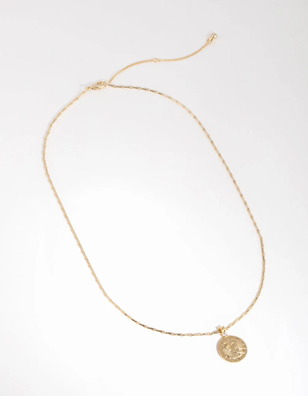 18ct Gold Plated Cubic Zirconia Snake Coin Necklace