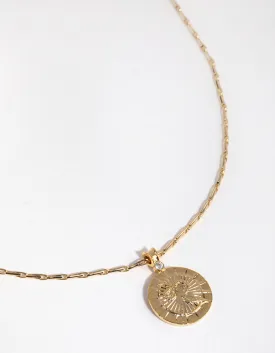 18ct Gold Plated Cubic Zirconia Snake Coin Necklace