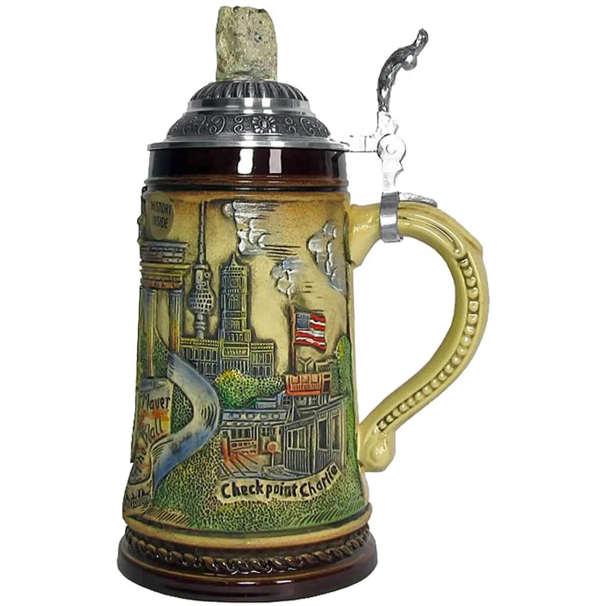 Berlin Stein with Authentic Wall Piece .5L