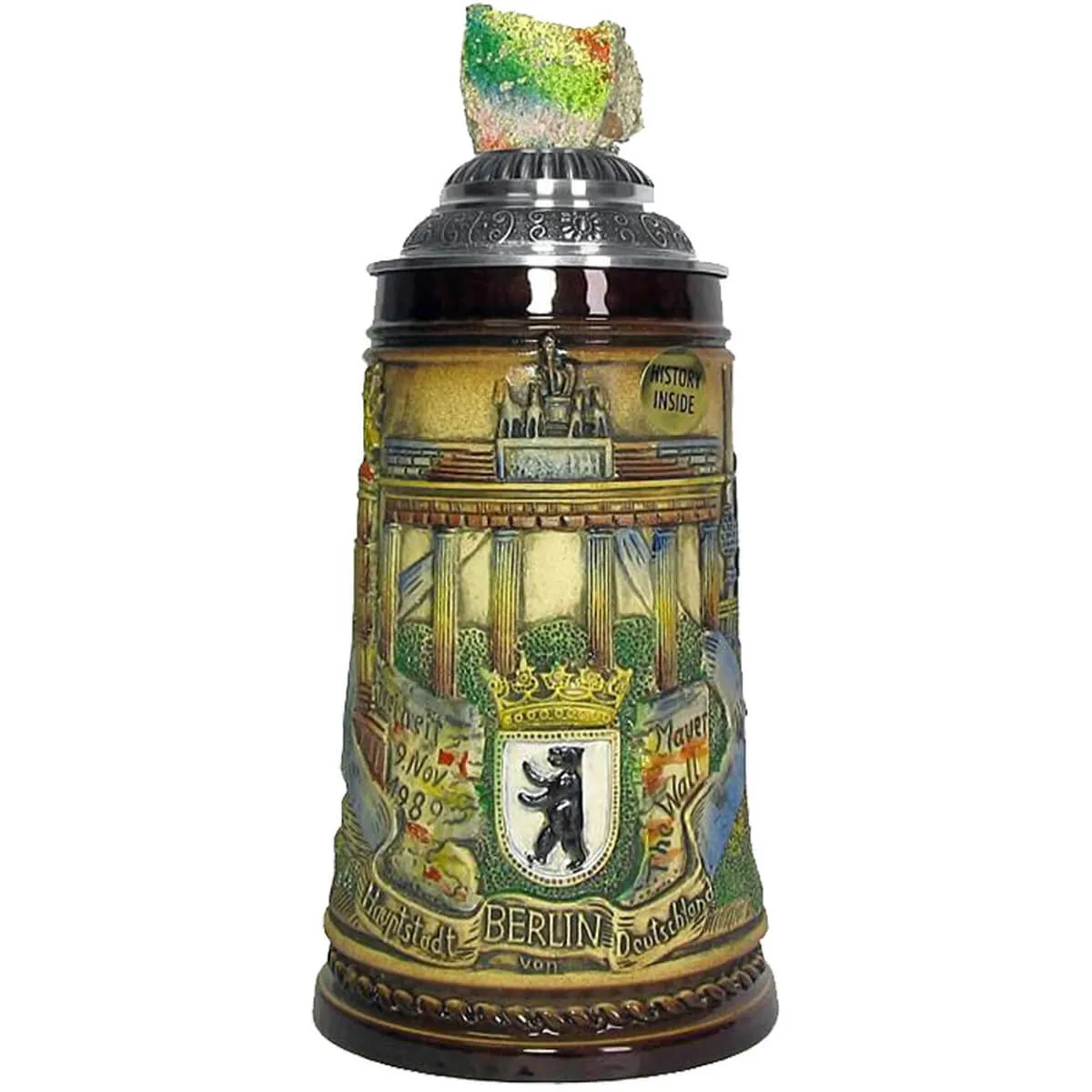 Berlin Stein with Authentic Wall Piece .5L