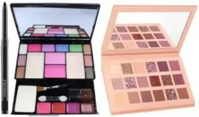 Bingeable Long Lasting Kajal& Fashion Makeup Kit 6171& Nude Edition Eye Shadow Palette 18 (Multi color) (3 Items in the set)