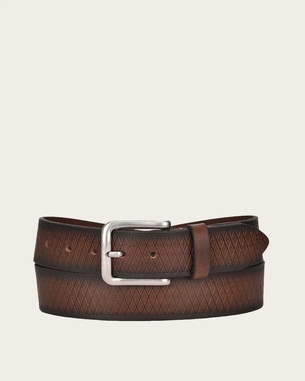 Brown engraved exotic Belt