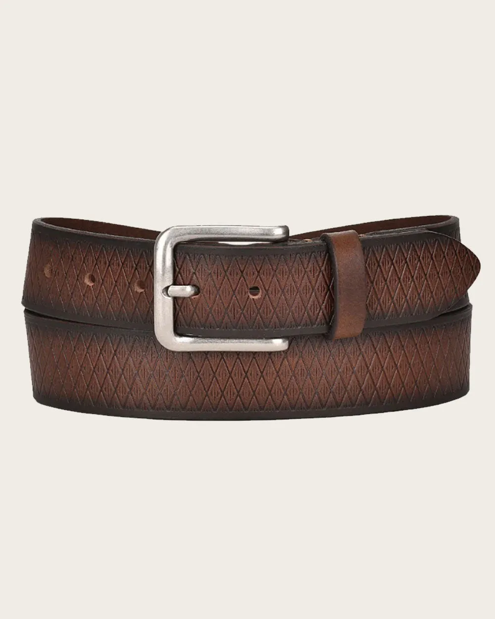 Brown engraved exotic Belt