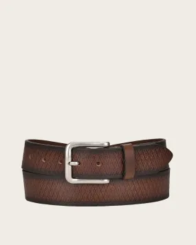 Brown engraved exotic Belt