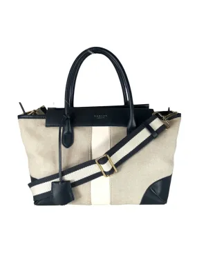 Canvas/leather zip top satchel/crossbody