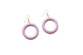 Carve Drop Hoop Earrings