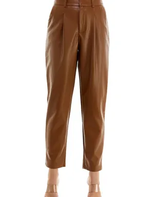 Cognac Leather Easy Pant