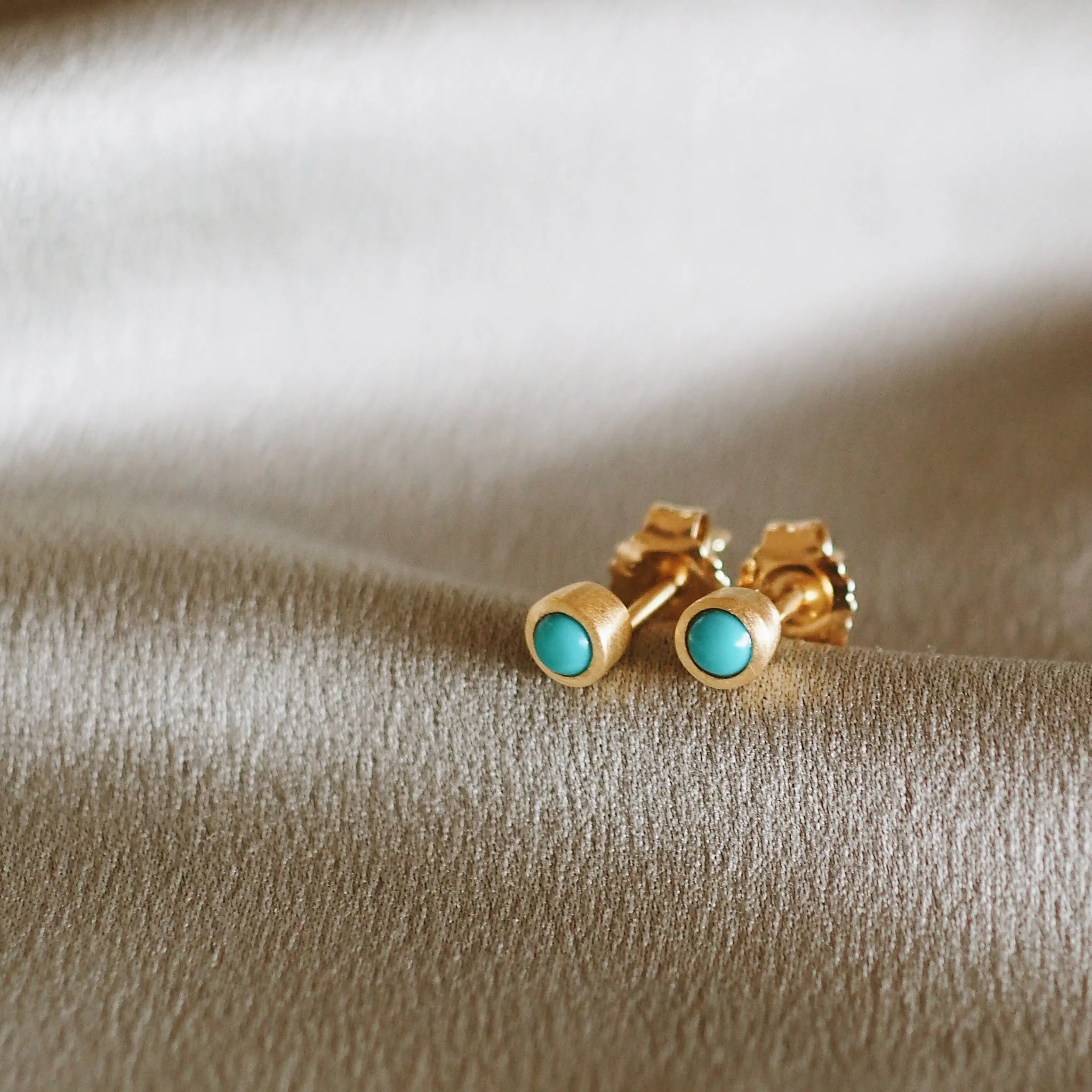 December Turquoise Birthstone Stud Earrings