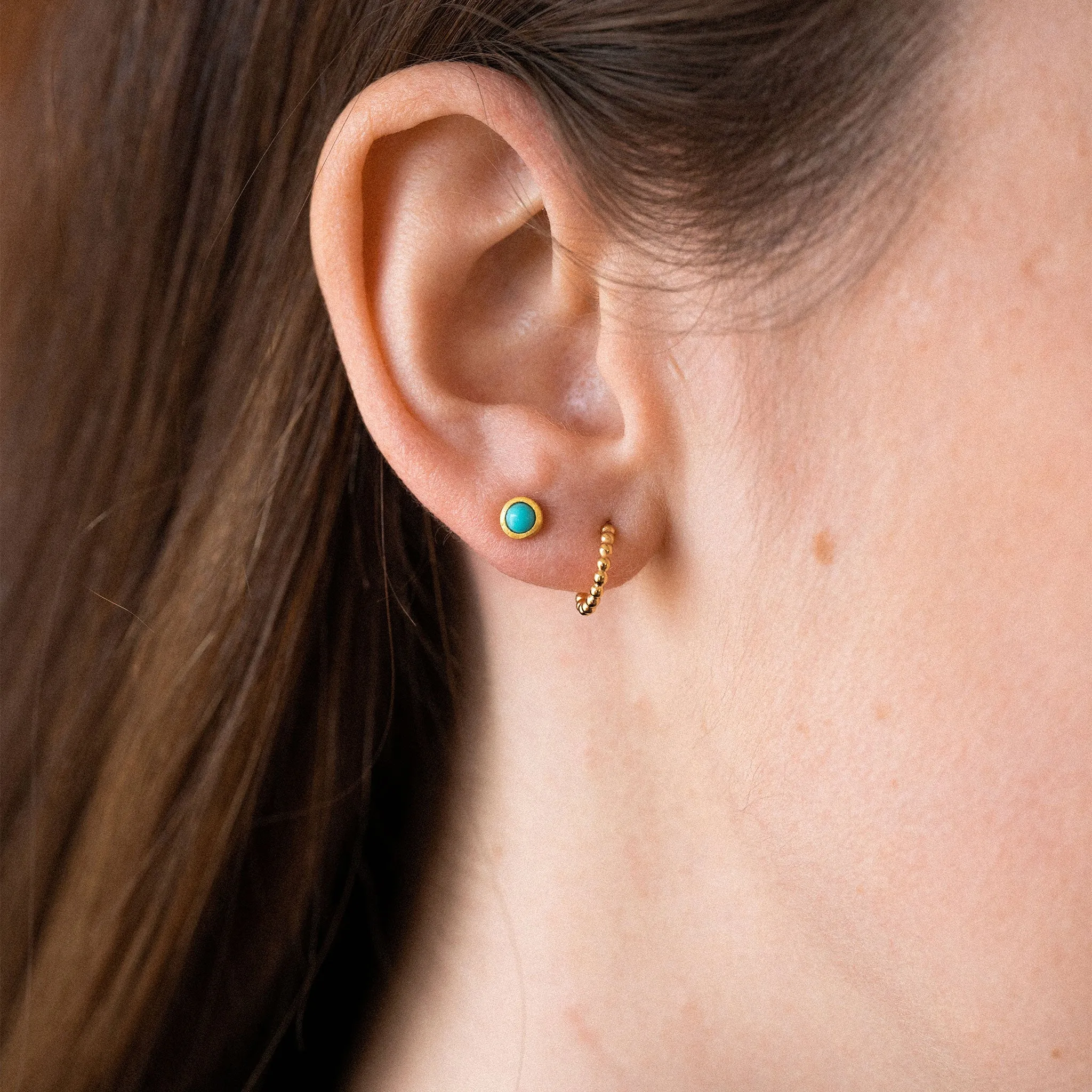 December Turquoise Birthstone Stud Earrings