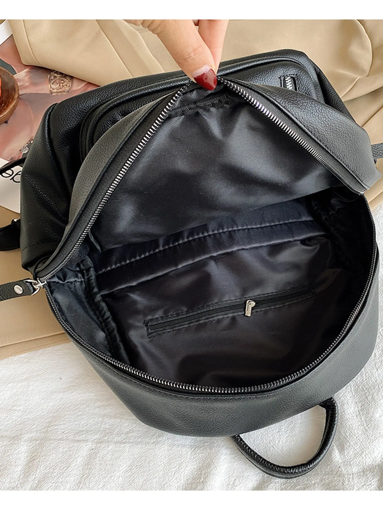 Double Zip Front Backpack