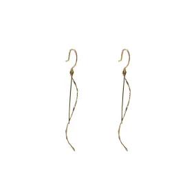 Duo Short bar 10K real gold earrings