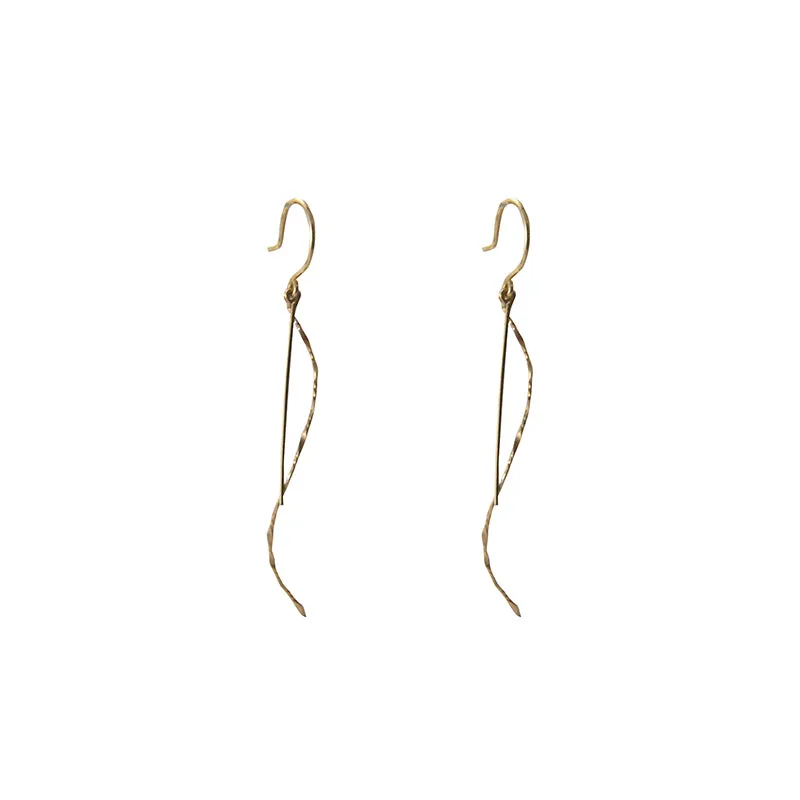 Duo Short bar 10K real gold earrings