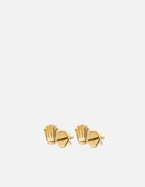 Empire Stud Earrings, Gold Vermeil