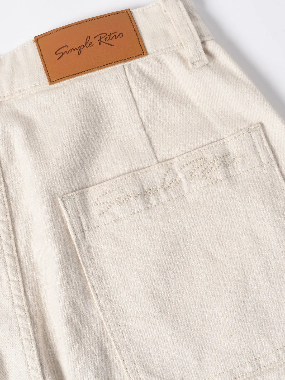 Felicia Vintage Inspired White Straight Jeans