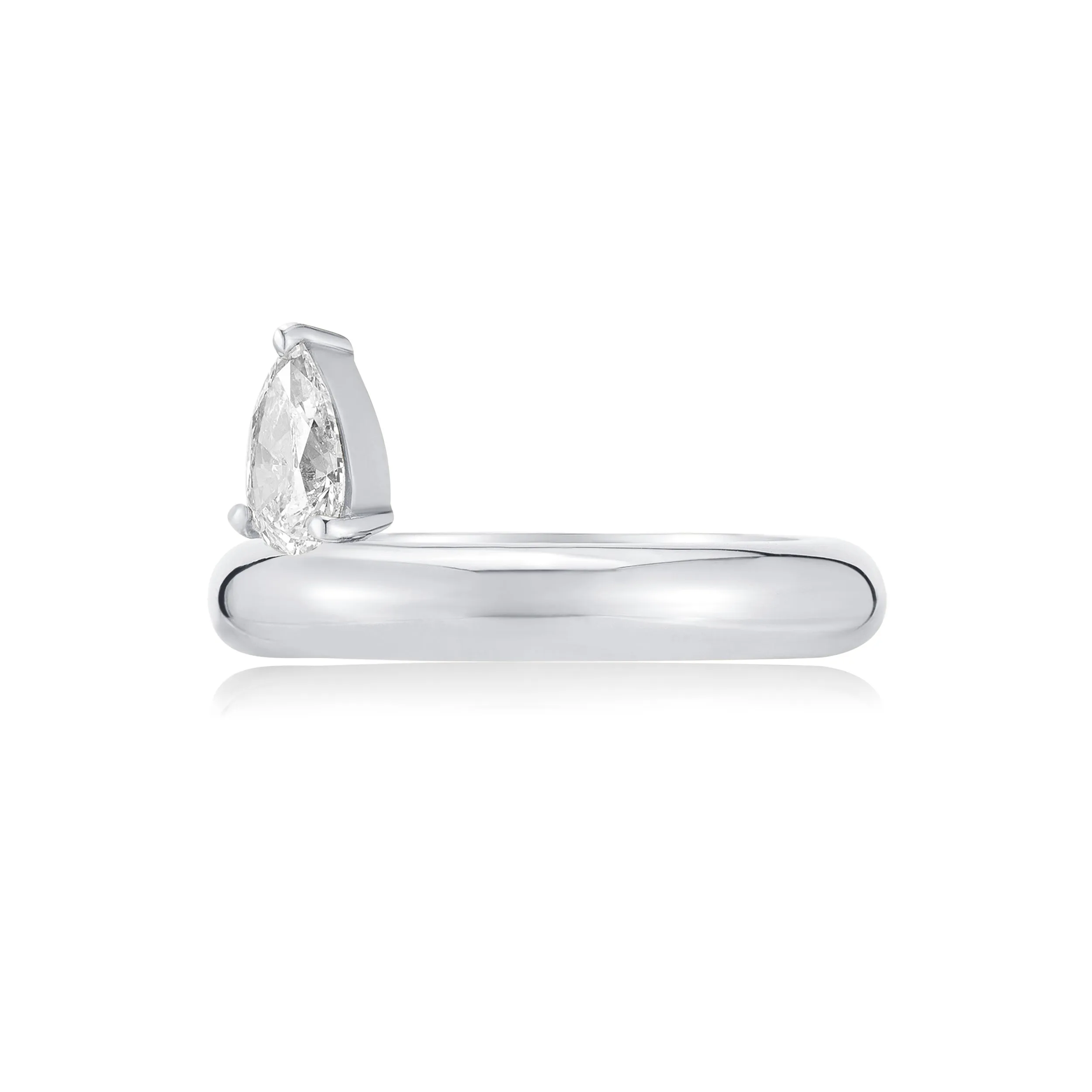 Floating Pear Shape Ring