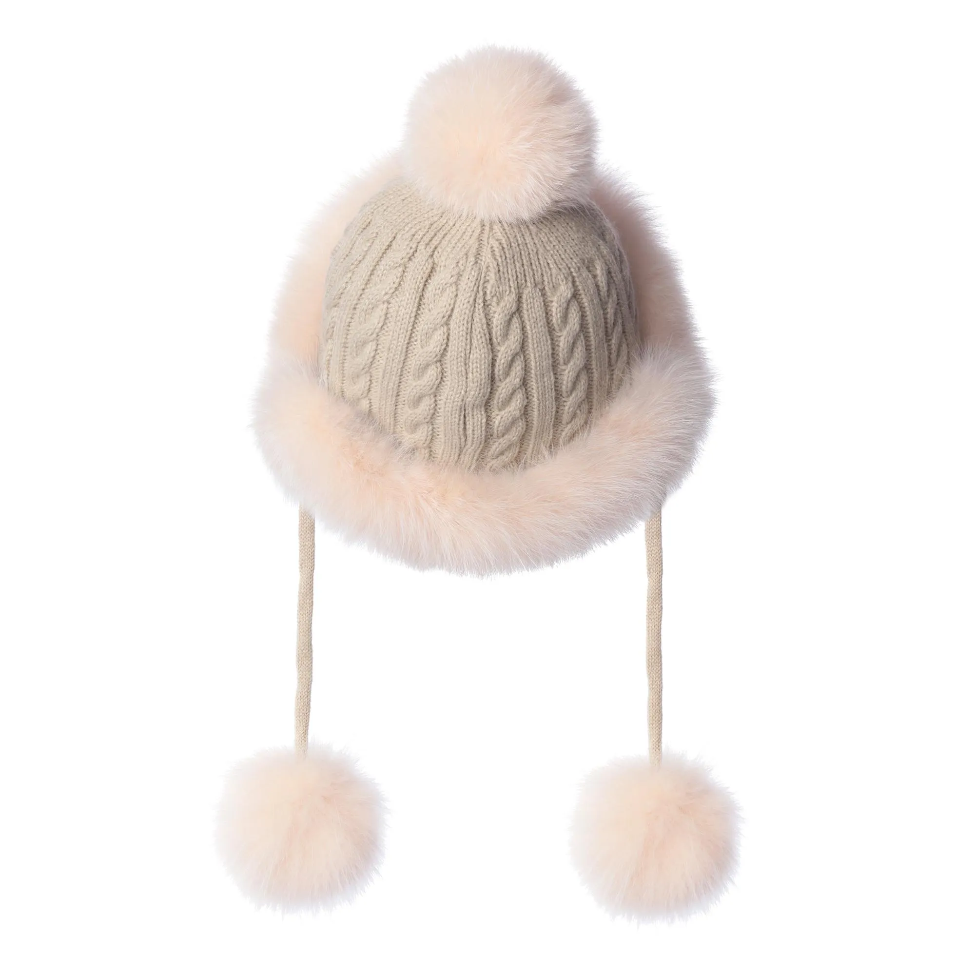 FUR STORY Winter Women's Fur Hat Knitted hat Snow Cap Ear Protector Cap Fur Millinery Warm Hat 21619