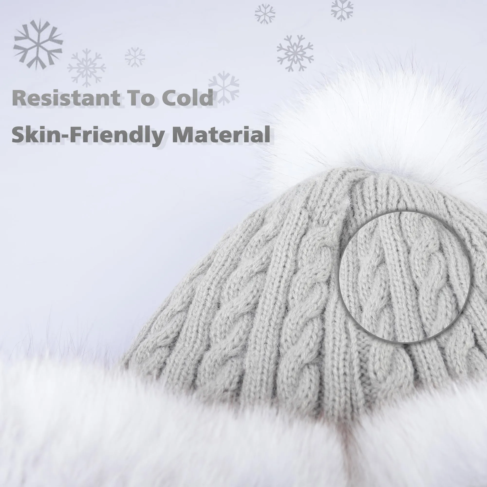 FUR STORY Winter Women's Fur Hat Knitted hat Snow Cap Ear Protector Cap Fur Millinery Warm Hat 21619