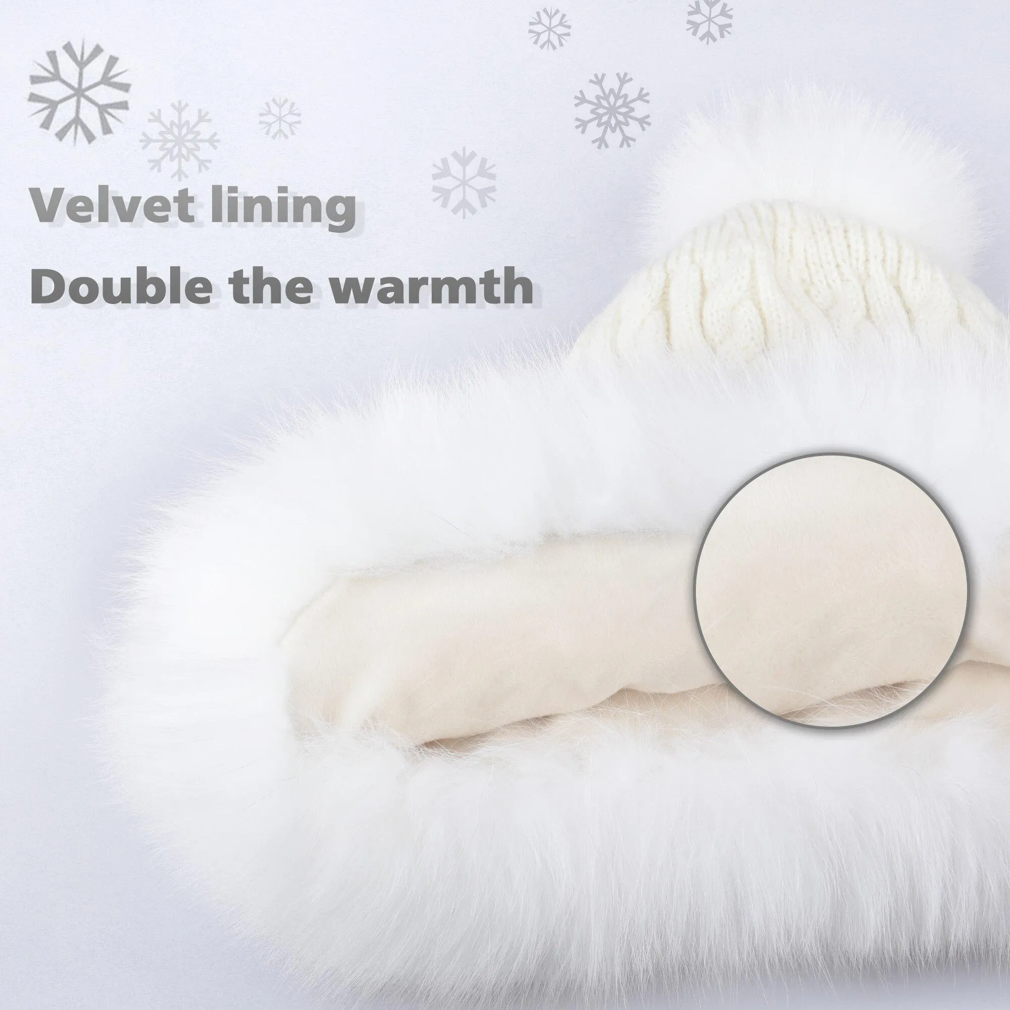 FUR STORY Winter Women's Fur Hat Knitted hat Snow Cap Ear Protector Cap Fur Millinery Warm Hat 21619