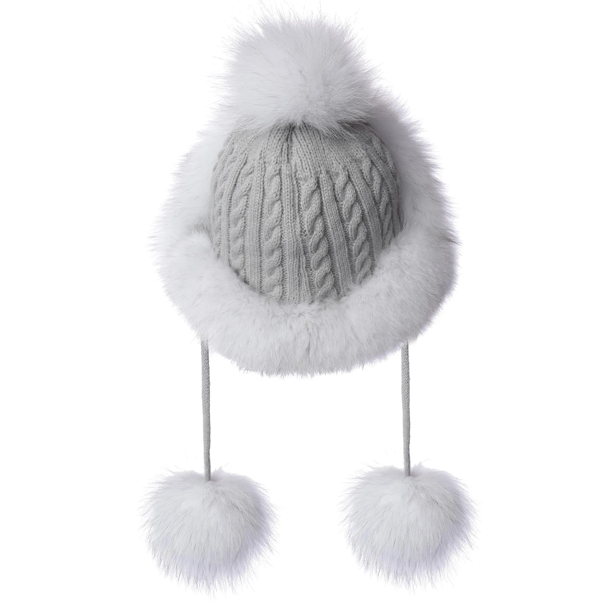 FUR STORY Winter Women's Fur Hat Knitted hat Snow Cap Ear Protector Cap Fur Millinery Warm Hat 21619