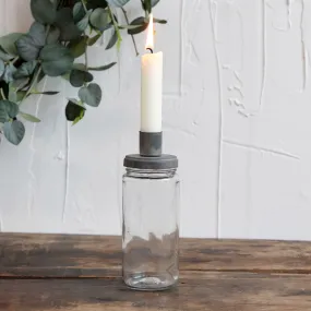 Glass Jar with Candlestick