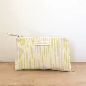 Lemon Stripe Makeup Zip Pouch