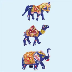 Metal Enamel Handpainted Baraat Set with Box