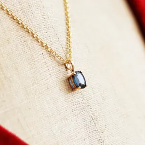 Minimalist Blue Sapphire & 9ct Gold Pendant