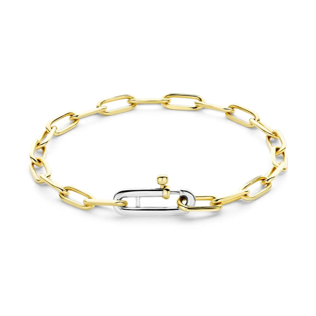 MODERN GOLD PLATED STERLING SILVER PAPERCLIP BRACELET