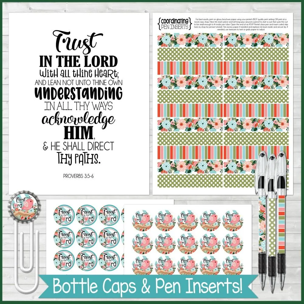 "TRUST in the LORD" Journal & Notebook {HALF & FULL SIZE} PRINTABLE