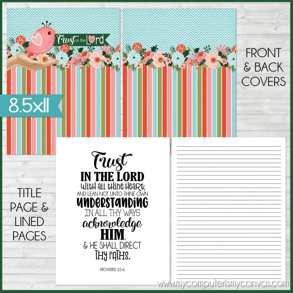 "TRUST in the LORD" Journal & Notebook {HALF & FULL SIZE} PRINTABLE