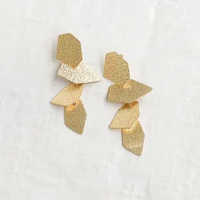 Retro Abstract Dangle Earrings in gold by Virtue