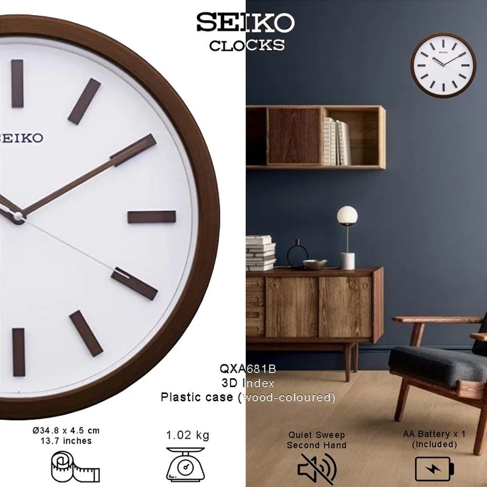 Seiko Minimalist Design Wall Clock QXA681B